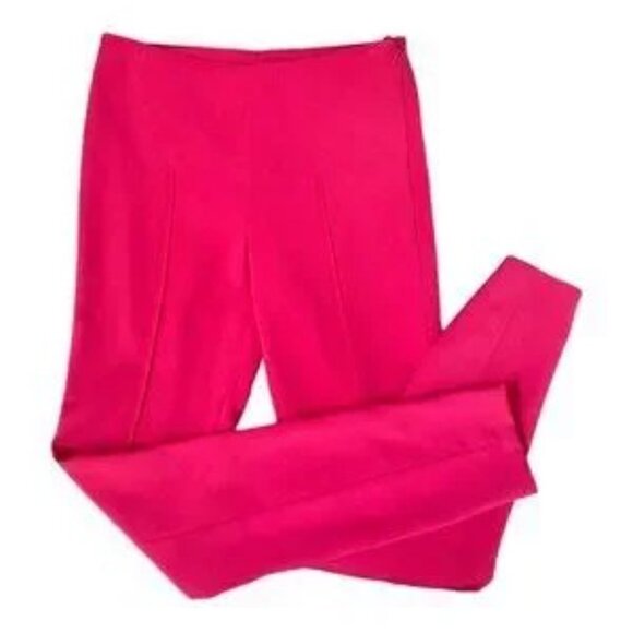AKRIS Melissa Barbie Pink Silk Trouser Pant Fuscia Straight Leg RARE size 2 - Picture 2 of 15